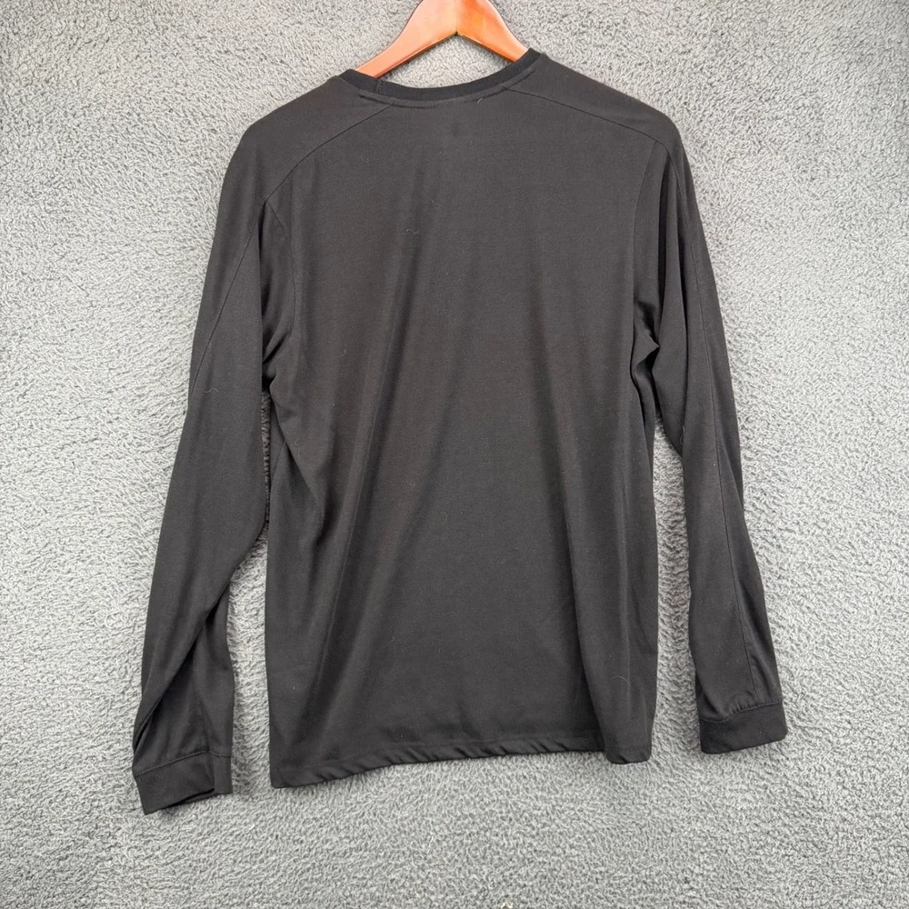 The North Face Mens‎ Long Sleeve T-Shirt Black Red Logo Size M Performance Tee